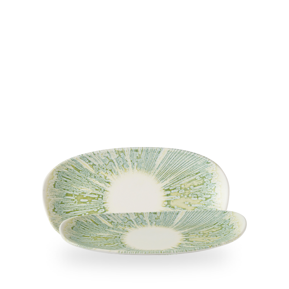 Lyra Green - Servierteller asymmetrisch 26 x 15 cm