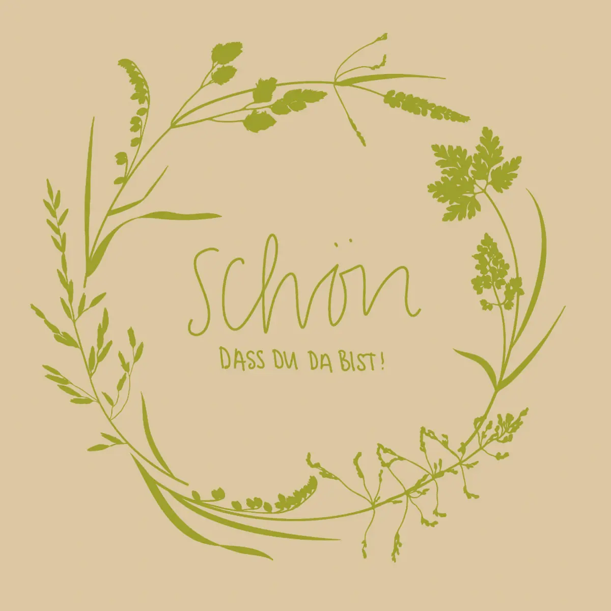 Softpoint Serviette Schön, dass du da bist, recycling, 24 x 24 cm 1/4 Falz