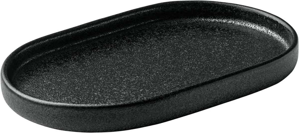 Nara Black - Platte oval schwarz, 18 cm