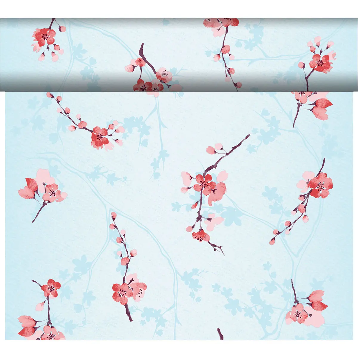 Tête-à-Tête Tischläufer BIO Dunicel - Cherry Breeze Blue, 24 m x 40 cm, 20 Abschnitte