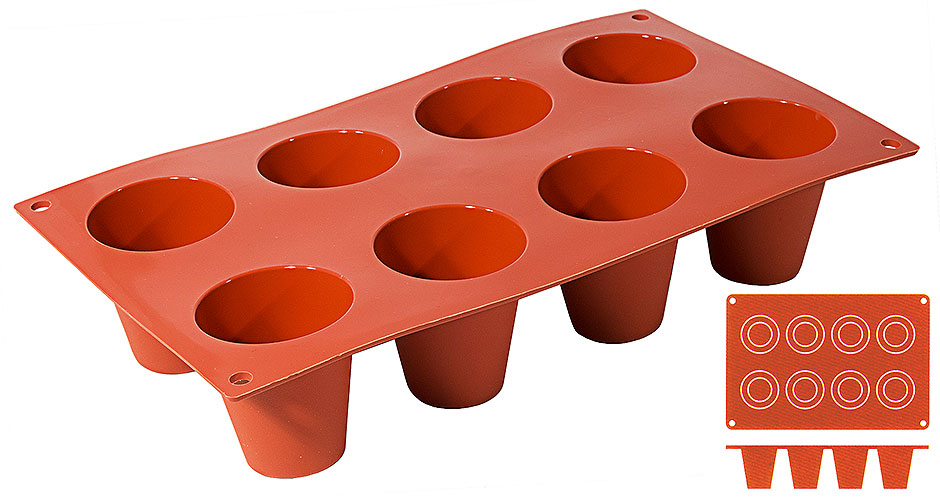 Silikon-Backmatte, DARIOL mit 8 Formen