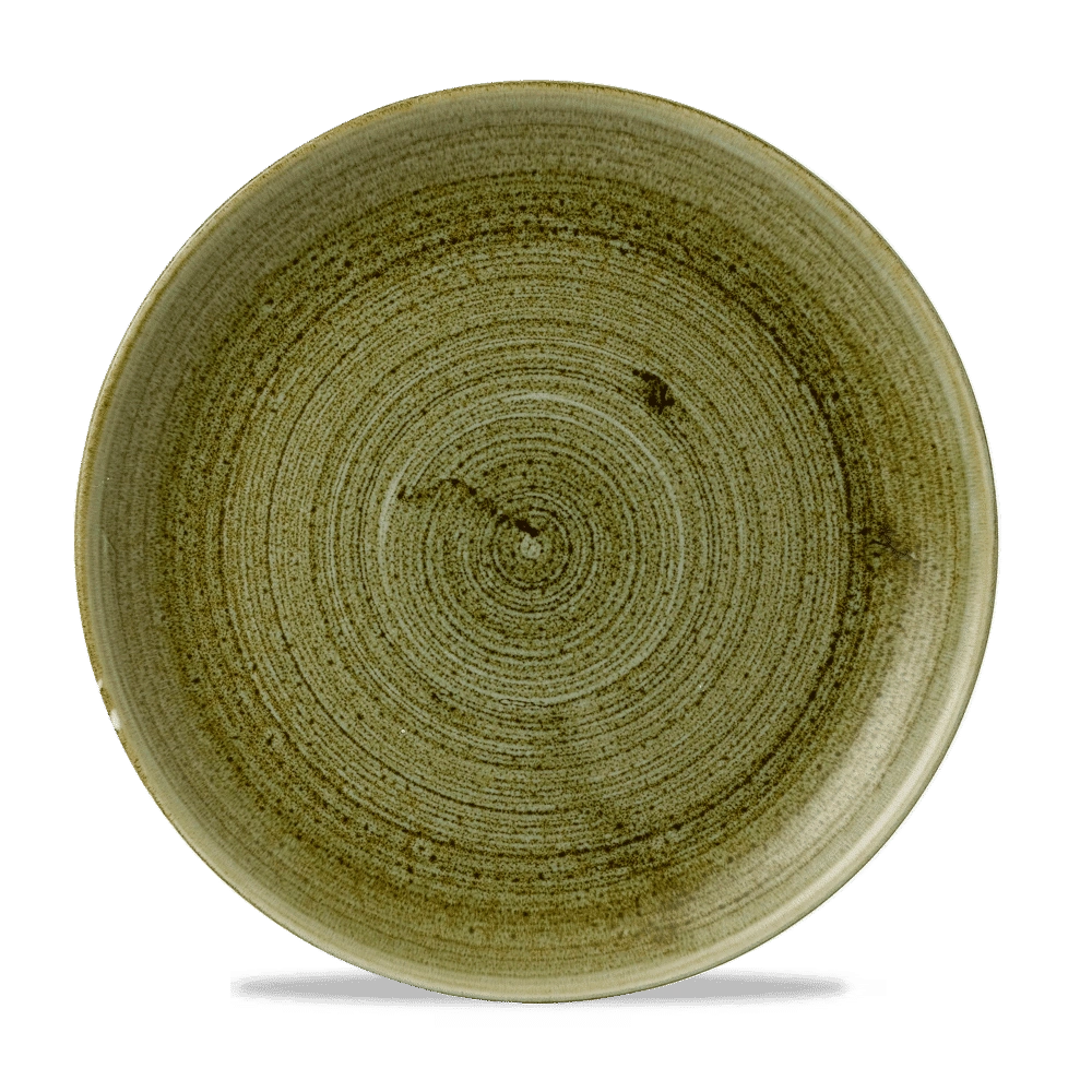 Churchill Stonecast Plume Olive Teller Flach Coup 26 cm