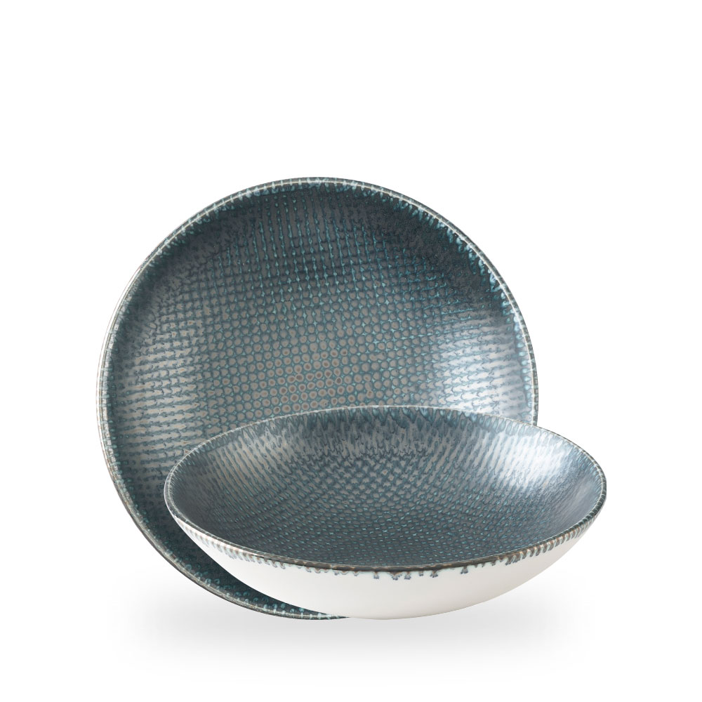 Churchill Studio Prints Astro Metallic Blue Teller Tief Coup 24,8 cm