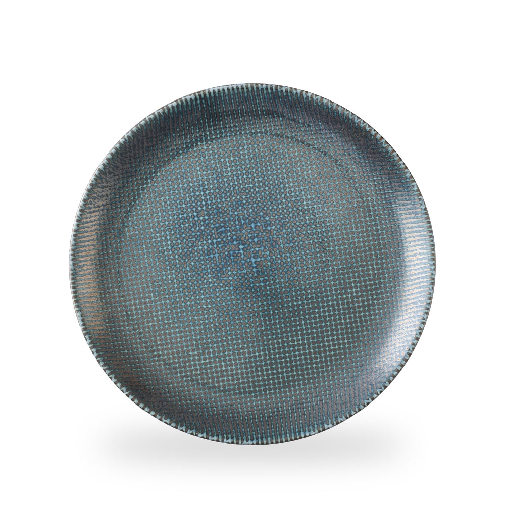 Churchill Studio Prints Astro Metallic Blue Teller Flach Coup 28,8 cm