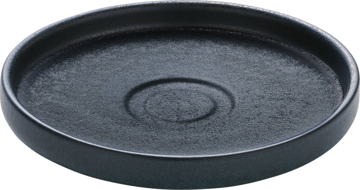 Nara Black - Untertasse rund schwarz, 15 cm
