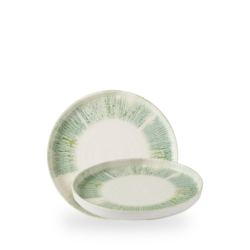 Lyra Green - Teller flach mit Steilrand 21 cm