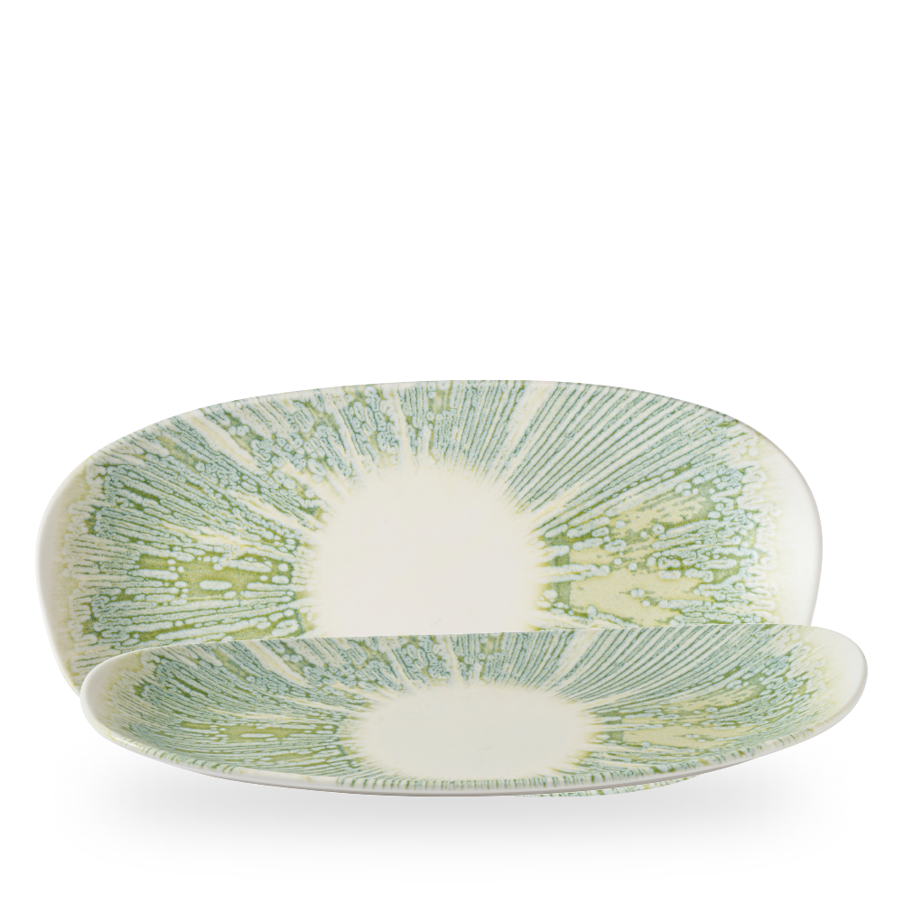 Lyra Green - Servierteller asymmetrisch 35 x 18.5 cm