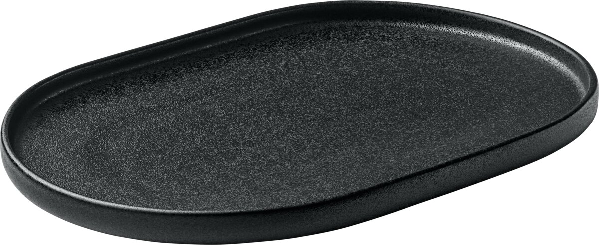 Nara Black - Platte oval schwarz, 30 cm