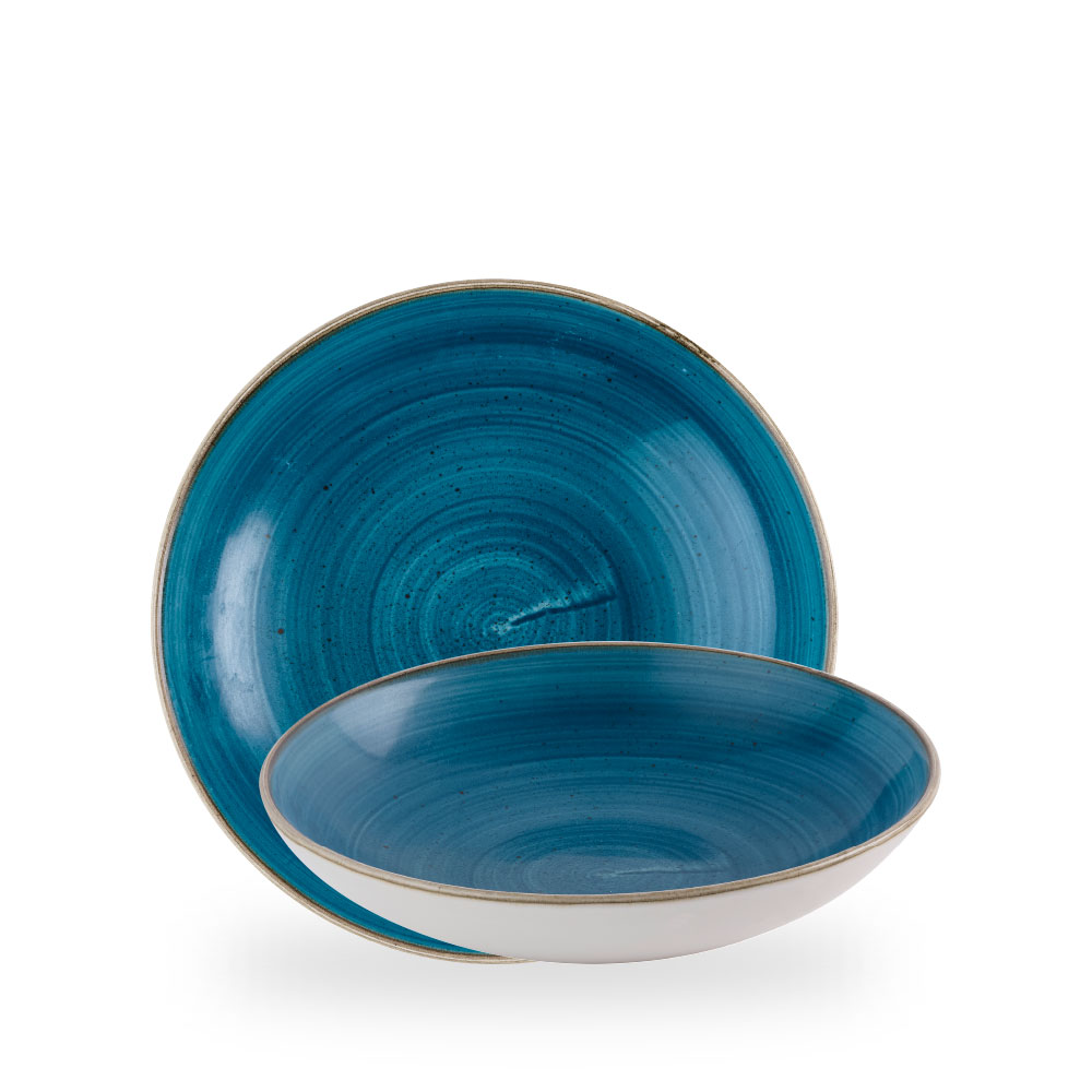 Churchill Stonecast Java Blue Teller Tief Coup 24,8 cm