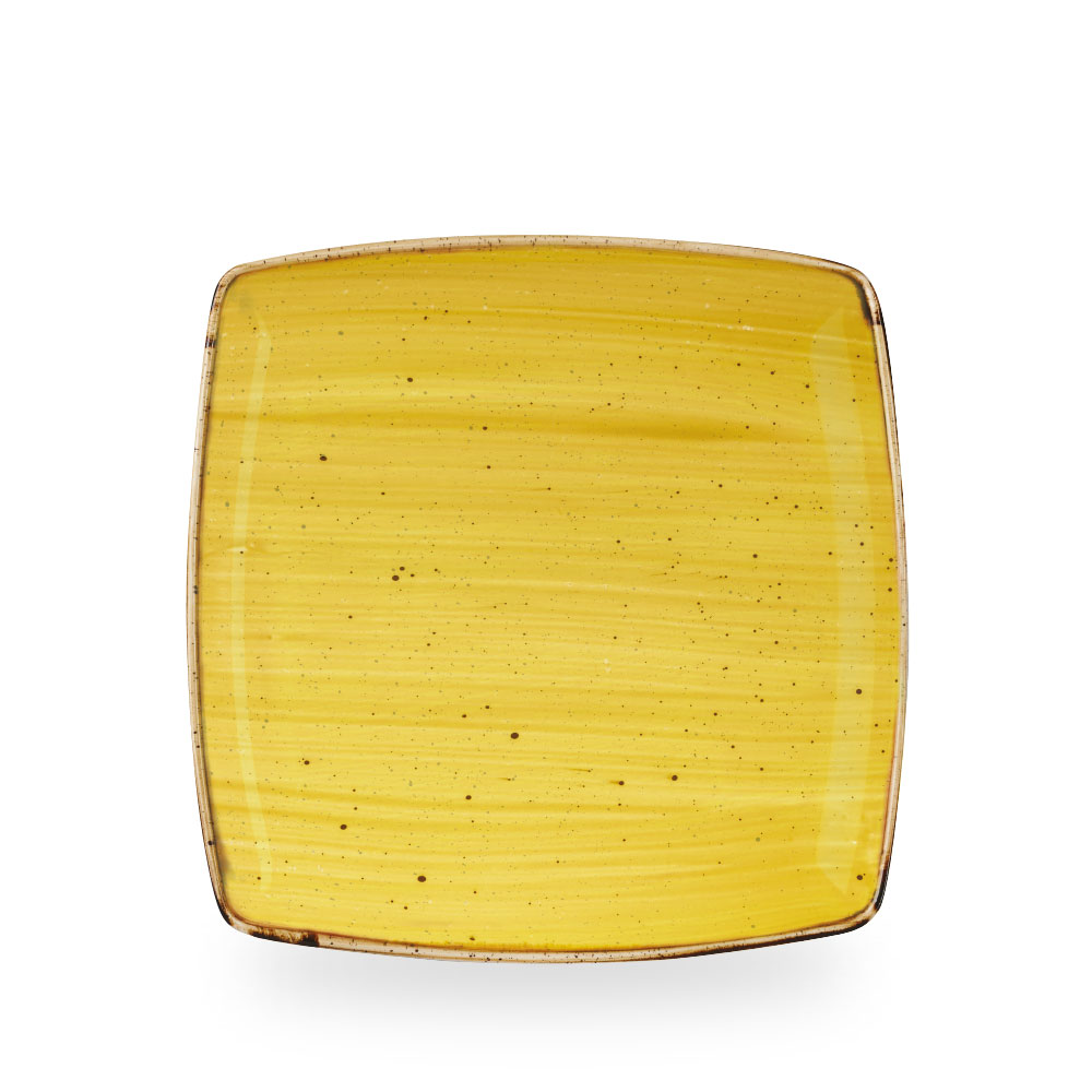 Churchill Stonecast Mustard Platte Quadrat. 26 cm