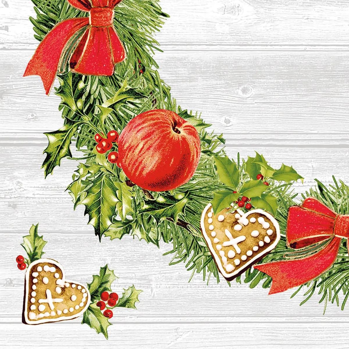 Mank - Linclass Serviette Advent, 40 x 40 cm, 1/4 Falz