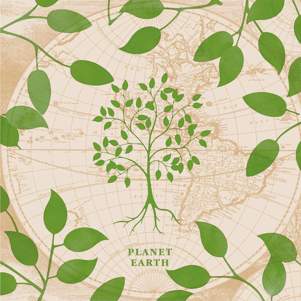 Linclass-Premium Serviette Opus Earth, 40 x 40 cm 1/4 Falz