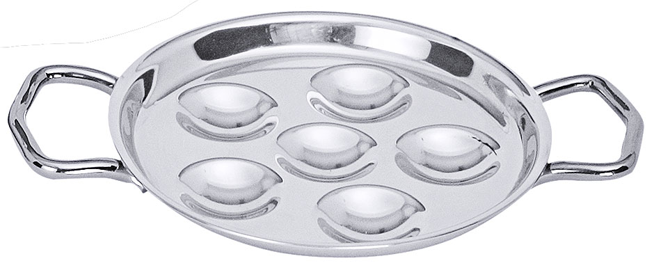 Schneckenplatte mit Griffen für 6 Schnecken