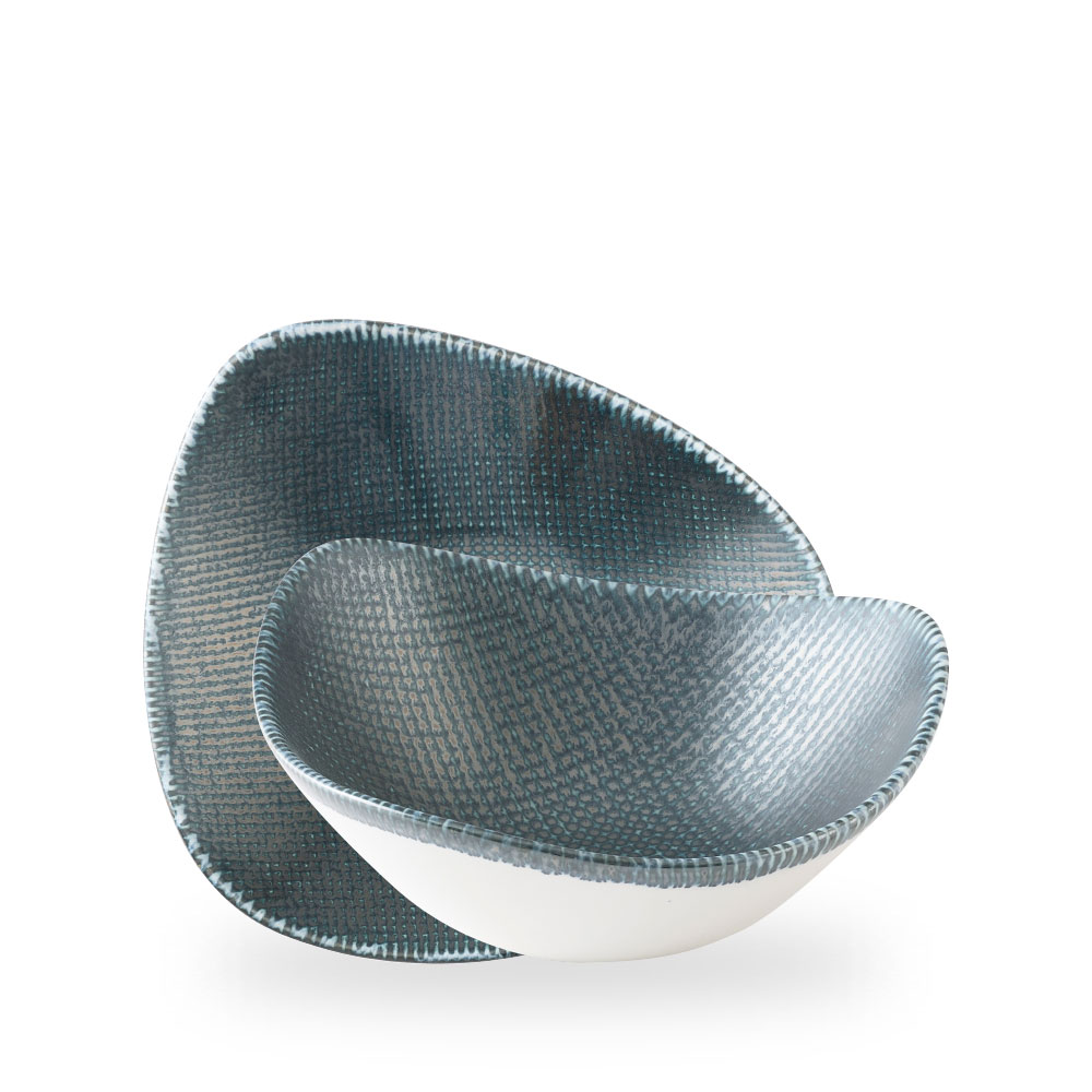 Churchill Studio Prints Astro Metallic Blue Schale Tief Dreieckig 23,5 cm