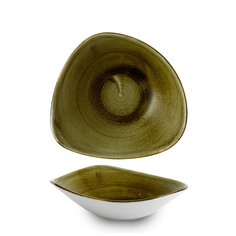 Churchill Stonecast Plume Olive Bowl Dreieck.23,5 cm /60Cl