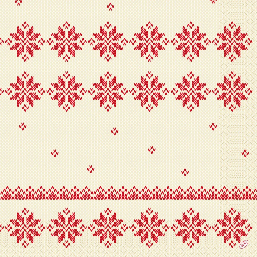 Zelltuchservietten - Knitted Traditions, 40 x 40 cm, 3-lagig, 1/4 Falz