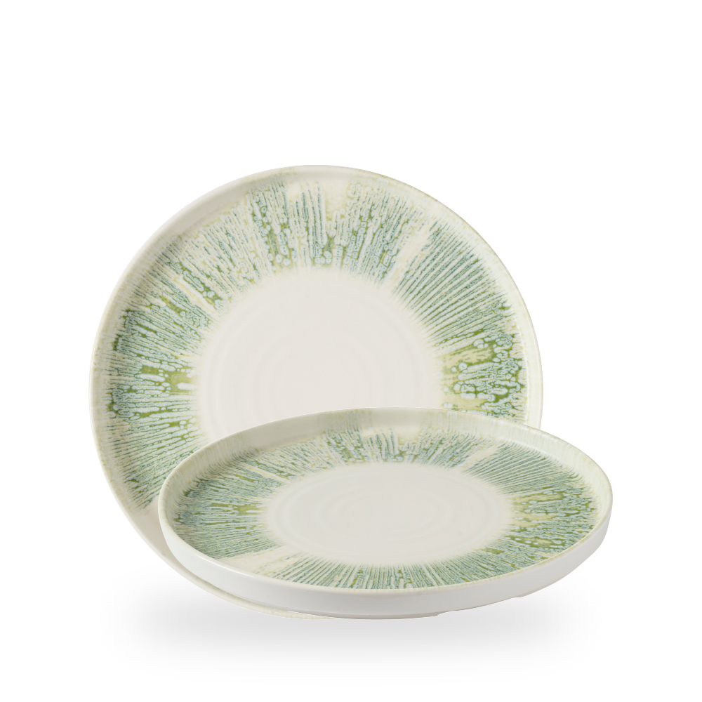 Lyra Green - Teller flach mit Steilrand 26 cm