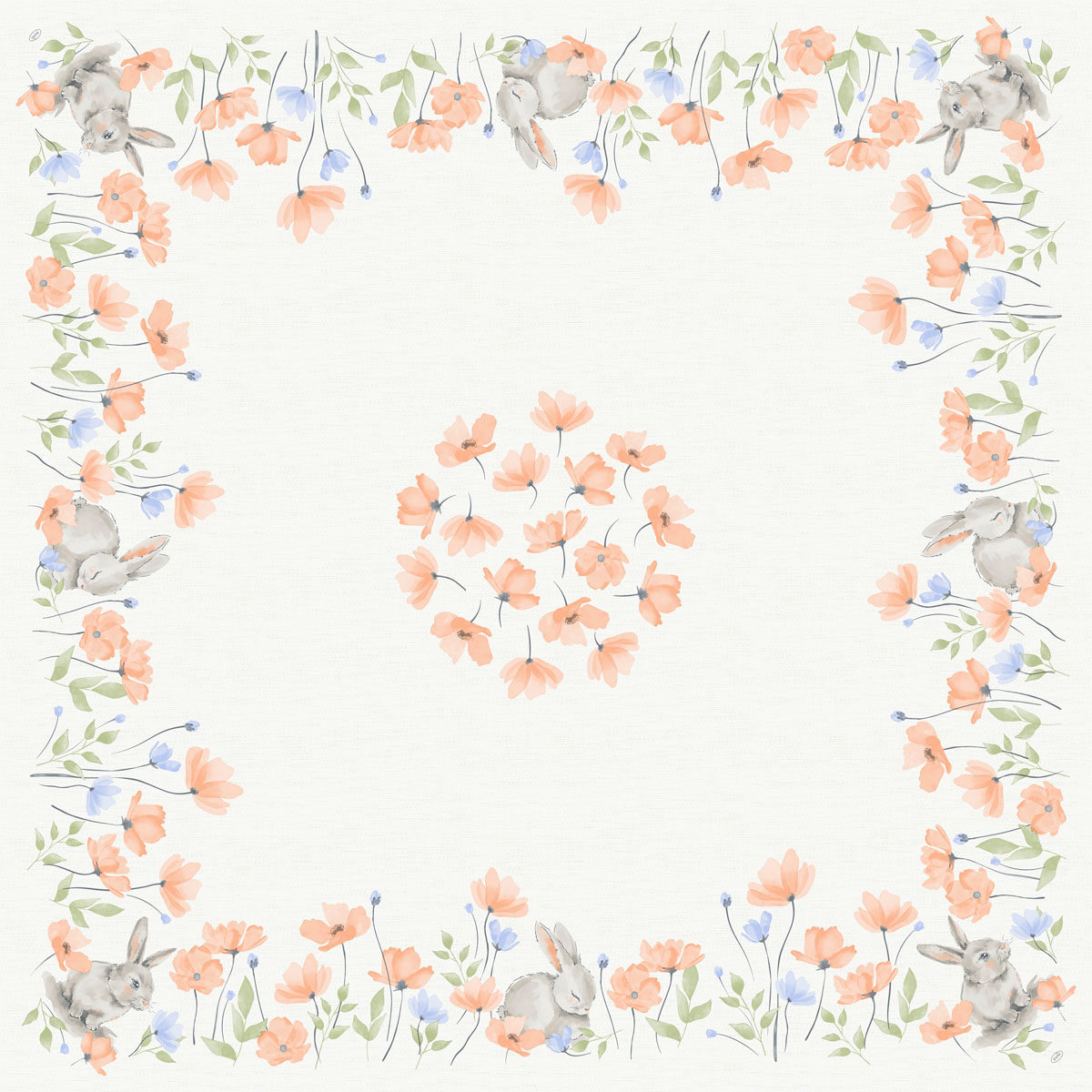 BIO Dunicel- Mitteldecke Bunny Bloom,  84 x 84 cm BIO Dunicel- Mitteldecke Bunny Bloom,  84 x 84 cm