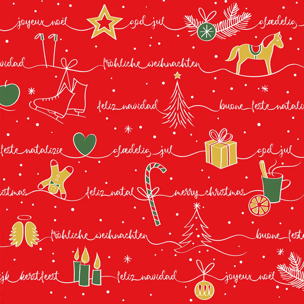 Mank - Linclass Serviette Ravin rot-grün-gold, 40 x 40 cm, 1/4 Falz 