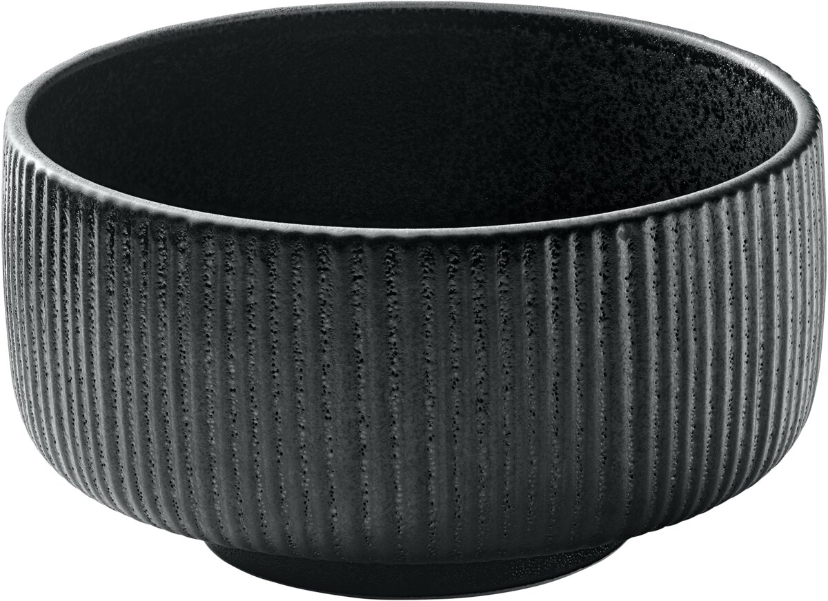 Nara Black - Schüssel rund Relief,  schwarz, 15 cm, 0.88 ltr.