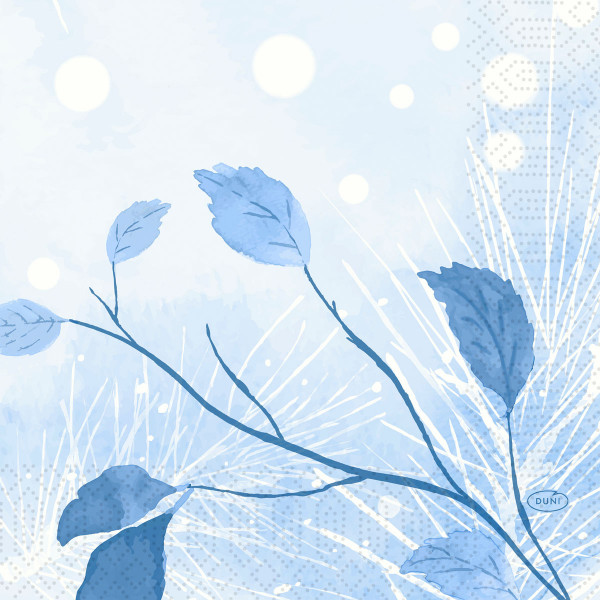Duni, Zelltuchservietten - Frosted Winter, 33 x 33 cm, 3-lagig, 1/4 Falz