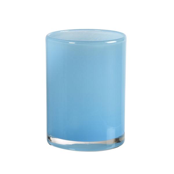 Duni, Silky Kerzenglas blau, 11,5 x 8,5 cm