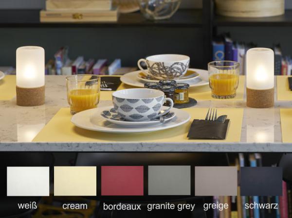 Duni, Evolin - Tischsets, 30 x 43,5 cm, Farben - weiß, cream, bordeaux, greige, granite grey, schwarz