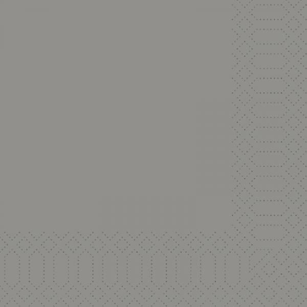 Duni, Zelltuchservietten, 33 x 33 cm, 3-lagig 1/8 Kopffalz, granite grey