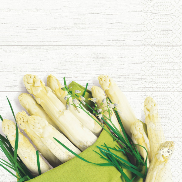 Duni, Zelltuchservietten - White Asparagus, 33 x 33 cm, 3-lagig, 1/4 Falz
