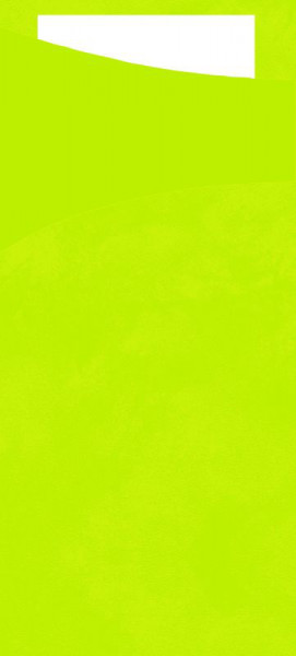Duni, Sacchetto Zelltuch-Serviettentasche, kiwi, Serviette weiß, 190 x 85 mm