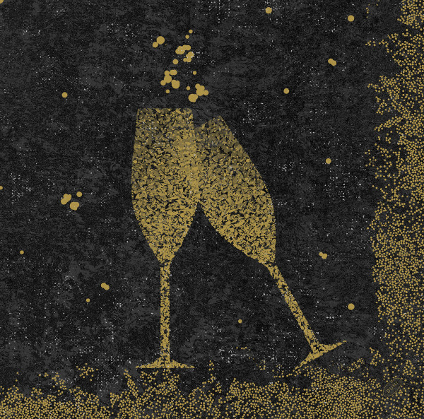 Duni, Dunisoft-Servietten - Celebrate Black, 40 x 40 cm, 1/4 Falz