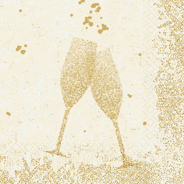 Duni, Zelltuchservietten - Celebrate Cream, 33 x 33 cm, 3-lagig, 1/4 Falz