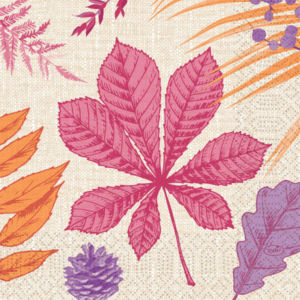 Duni, Zelltuchservietten - Bright Autumn, 33 x 33 cm, 3-lagig, 1/4-Falz