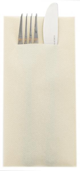 Mank, Pocket Napkin - Linclass light Besteckservietten, 40 x 40 cm, 1/8 Falz, creme
