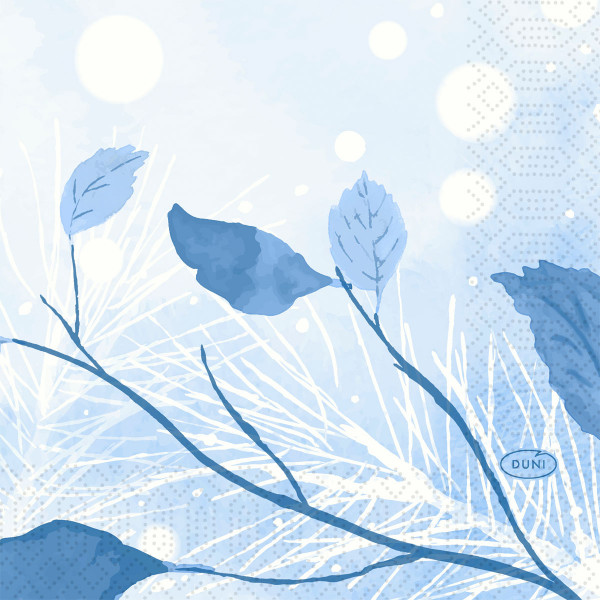 Duni, Zelltuchservietten - Frosted Winter, 24 x 24 cm, 3-lagig, 1/4 Falz