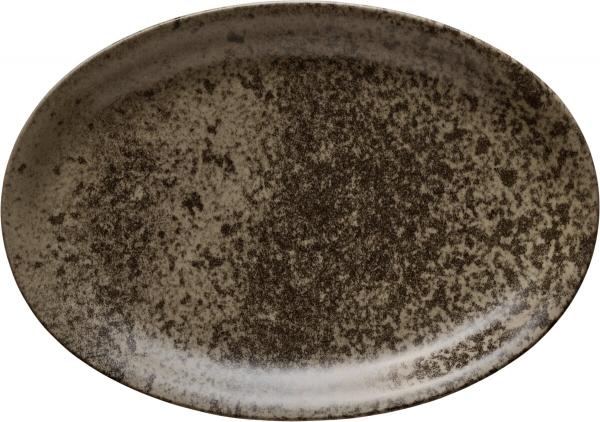 Bauscher, Sandstone Dark Brown - Platte oval, 37 x 27 cm