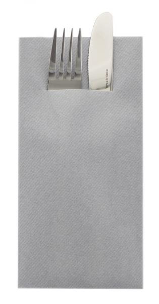 Mank, Pocket Napkin - Linclass light Besteckservietten, 40 x 40 cm, 1/8 Falz, grau