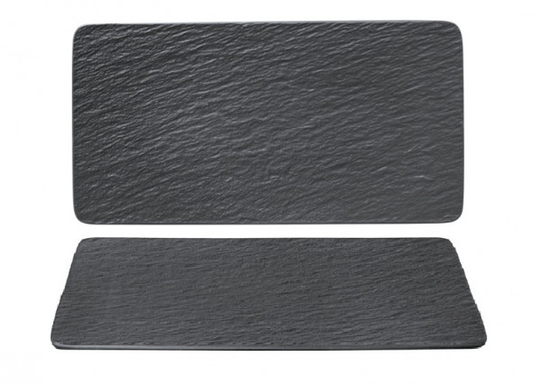 Villeroy & Boch, The Rock Black Shale - Platte rechteckig, 35 x 18 cm