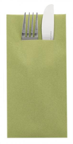 Mank, Pocket Napkin - Linclass Besteckservietten, 40 x 40 cm, 1/8 Falz, oliv