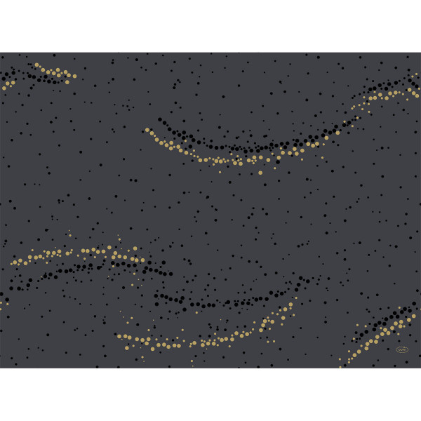 Duni, Tischsets Dunicel - Golden Stardust black, 30 x 40 cm