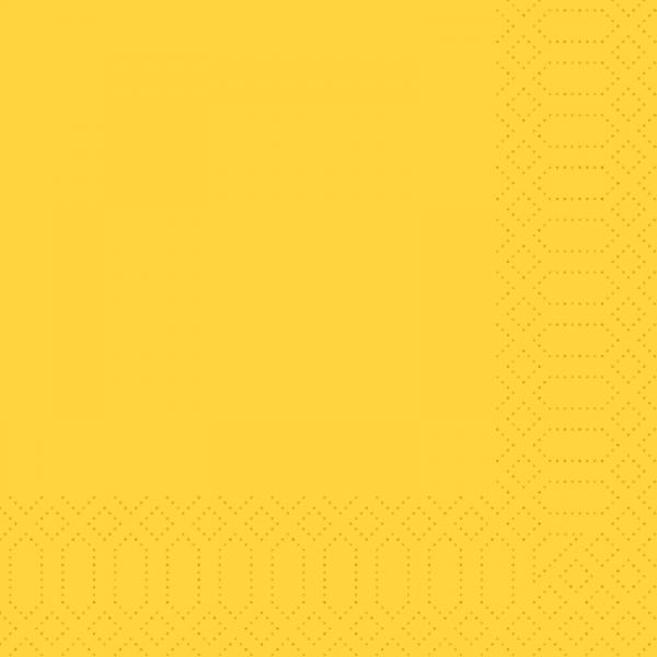 Duni, Zelltuchservietten, 33 x 33 cm, 3-lagig 1/4 Falz, gelb