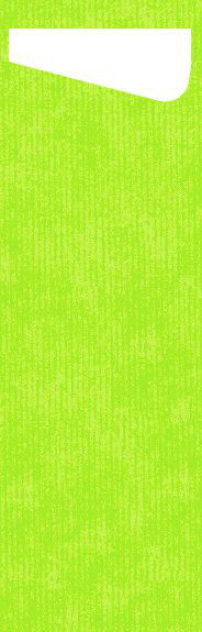 Duni, Sacchetto Slim Dunisoft-Serviettentasche, kiwi, Serviette weiß, 230 x 70 mm