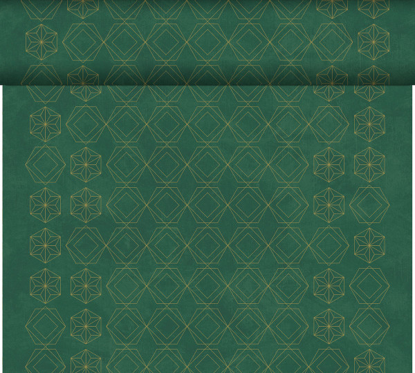 Duni, Tête-à-Tête Tischläufer Dunicel - Gilded Star Green, 24 m x 40 cm