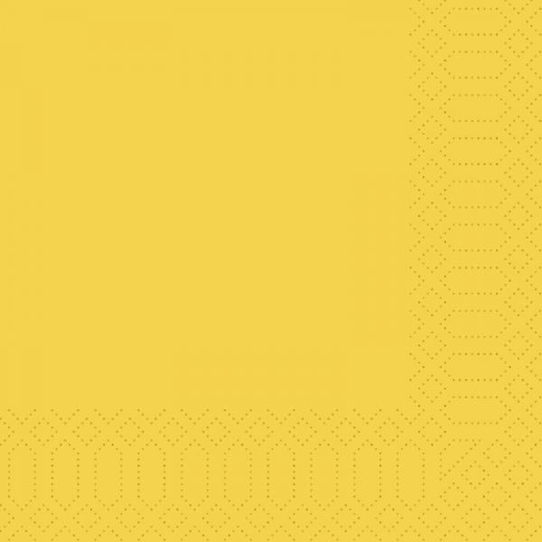 Duni, Zelltuchservietten, 40 x 40 cm, 3-lagig 1/4 Falz, gelb