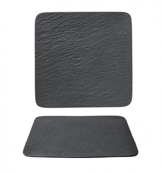Villeroy & Boch, The Rock Black Shale - Teller flach quadratisch, 32.5 x 32.5 cm