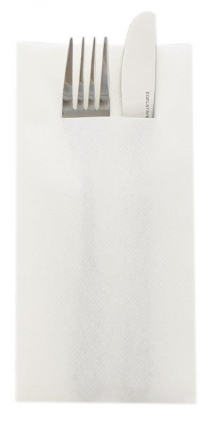 Mank, Pocket Napkin - Linclass Besteckservietten, 40 x 40 cm, 1/8 Falz, weiß