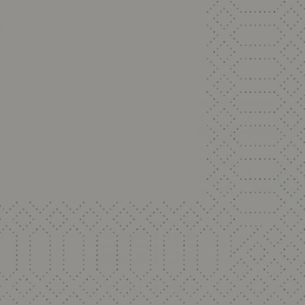 Duni, Zelltuchservietten, 24 x 24 cm, 3-lagig 1/4 Falz, granite grey