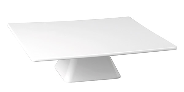 APS - Servier- Tortenplatte quadratisch auf Fuß, Höhe 16 cm, Melamin weiß |  Gastro- & Hotelbedarf - EKB online