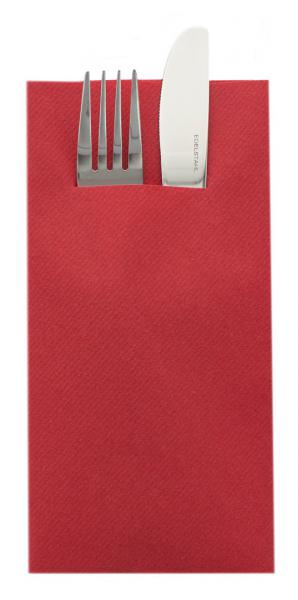 Mank, Pocket Napkin - Linclass light Besteckservietten, 40 x 40 cm, 1/8 Falz, rot